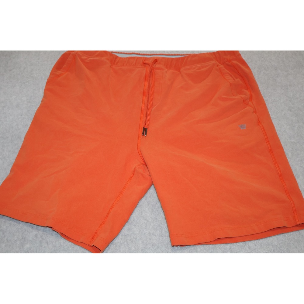 Mack Weldon Ace Sweat Shorts Men XXL Orange Drawstring Pockets 8" Inseam Tennis
